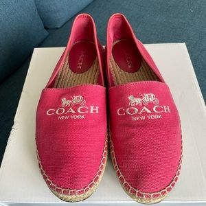 Coach Rhoda Canvas Espadrilles in Bright Pink (size 7.5)